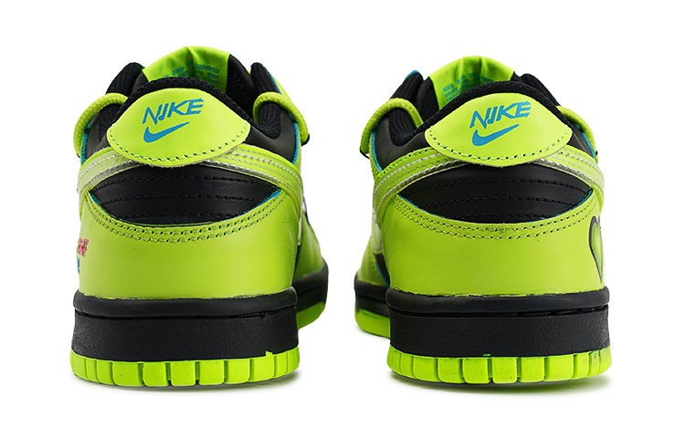 Shop [定制鞋] 耐克飞天小女警联名款 Dunk Low '趣莓黑绿' DV1694-900(TeamI-女款毛毛小女警K黑绿)