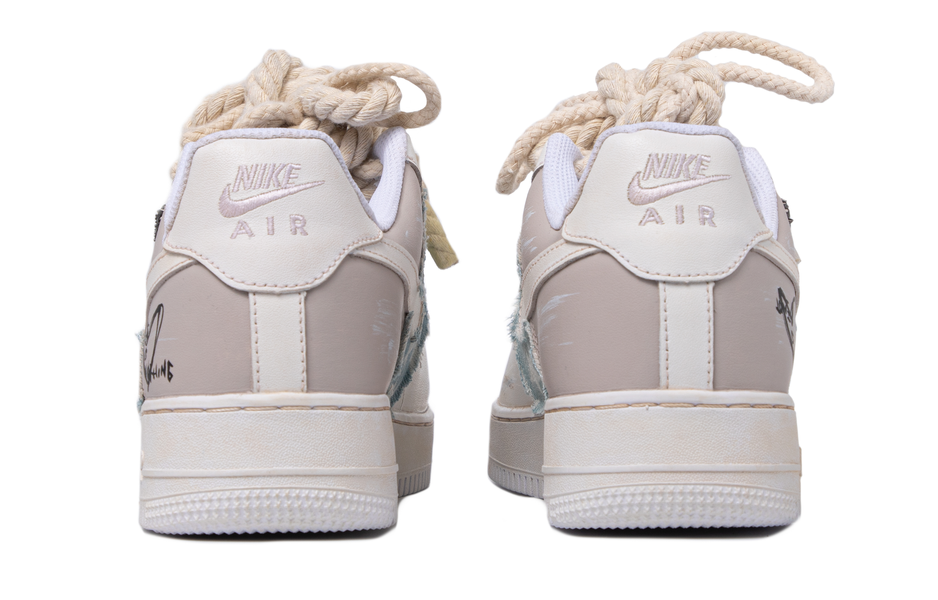 Shop [Sepatu Kustom] Nike Retro Low 'Coklat Off-White' CW2288-111(TeamM-男款复古星星牛仔米白棕)