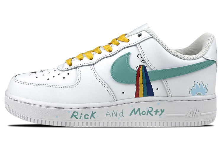 Buy [Kasut Custom] Nike Rick and Morty x Air Force 1 Low 'Graffiti Splatter Putih-Hijau' CW2288-111(Team叁-男款瑞克和莫蒂)