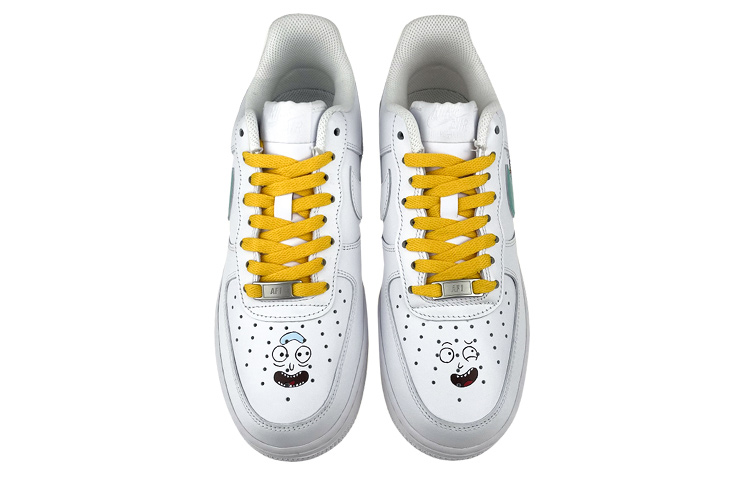 Shop [Kasut Custom] Nike Rick and Morty x Air Force 1 Low 'Graffiti Splatter Putih-Hijau' CW2288-111(Team叁-男款瑞克和莫蒂)