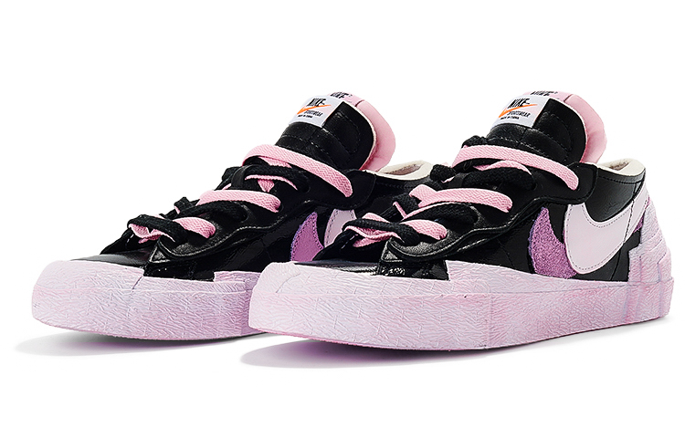 Lookbook [定制鞋款] 耐克 sacai x Blazer Low '浆果黑粉 Y2K' DM6443-001(TeamI-男女同款黑粉甜酷K黑粉)