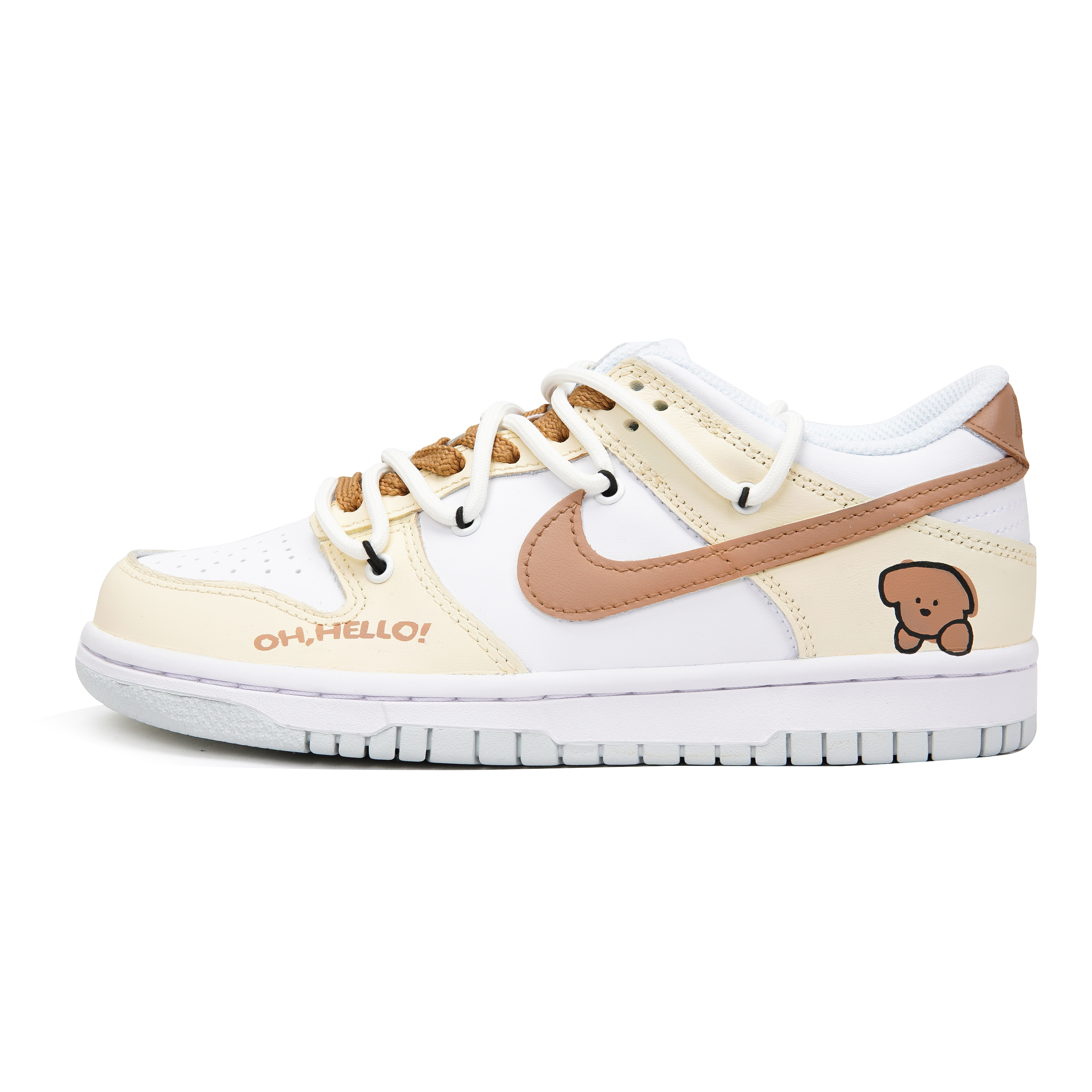 Order 【客製化鞋款】Nike Dunk 低筒黑色 三次實驗室 多巴胺款式 哈囉小狗個性化 禮盒版  低筒 滑板鞋 GS 黃色