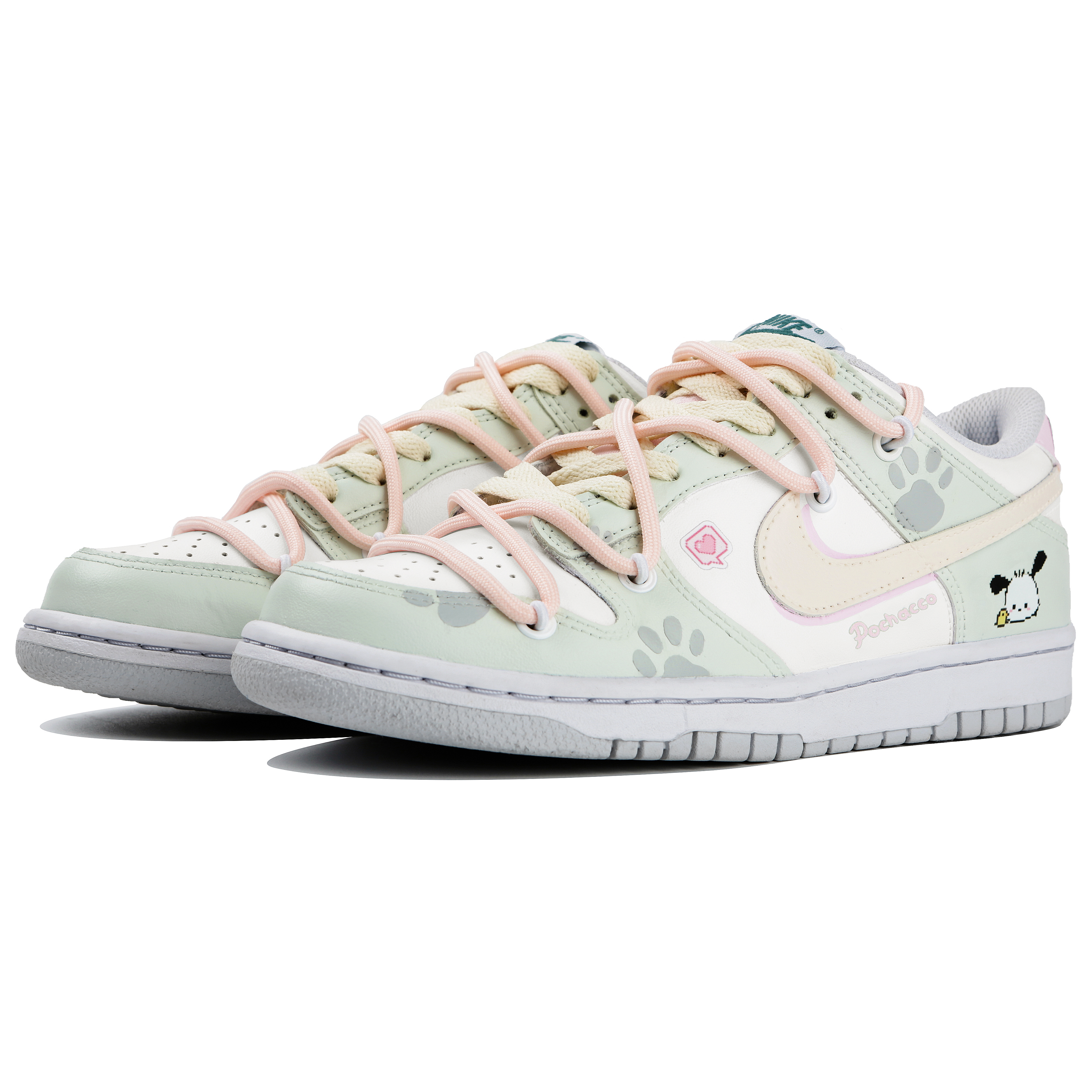 Lookbook Sepatu Nike Sanrio x Dunk Low 'Mineral Teal Patcha' Kustom FD1232-002(Team4-女款可爱帕恰)