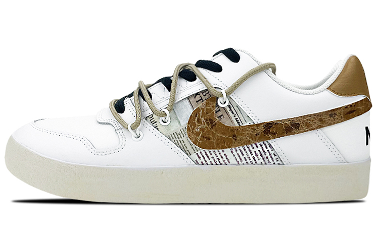 [Custom Shoes] Nike SB Delta 'Newspaper Print White-Khaki'
