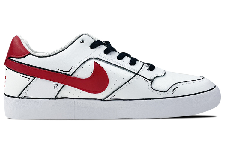 Order 【カスタムシューズ】ナイキSBデルタ『スマイリーフライホワイトレッド』 942237-112(Team叁-男女款薯条SBOX-QD)