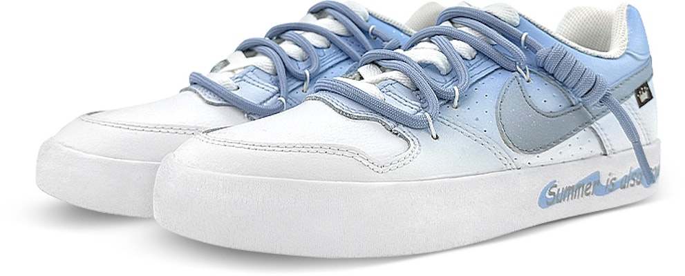 【定制球鞋】 Nike SB Delta Force 滑板文化 夏日清涼 漸變色 解構鞋帶 低筒 板鞋 男女同款 藍灰 Lookbook 【定制球鞋】 Nike SB Delta Force 滑板文化 夏日清涼 漸變色 解構鞋帶 低筒 板鞋 男女同款 藍灰