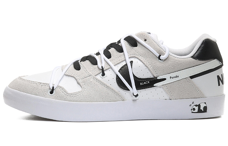 Buy [Sepatu Kustom] Nike SB Delta Force Vulc 'Hitam Putih Panda Fade Swoosh' 942237-100(Team10-趴趴熊男女米白QD)