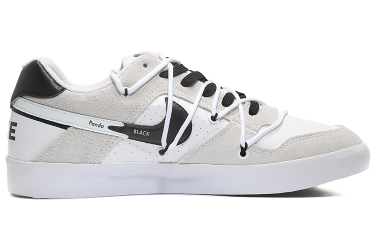 Order [Sepatu Kustom] Nike SB Delta Force Vulc 'Hitam Putih Panda Fade Swoosh' 942237-100(Team10-趴趴熊男女米白QD)