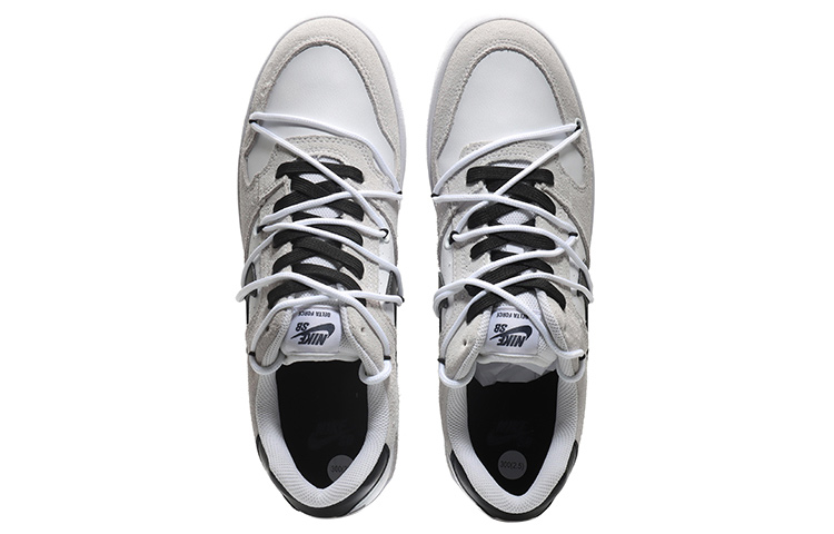 Shop [Sepatu Kustom] Nike SB Delta Force Vulc 'Hitam Putih Panda Fade Swoosh' 942237-100(Team10-趴趴熊男女米白QD)