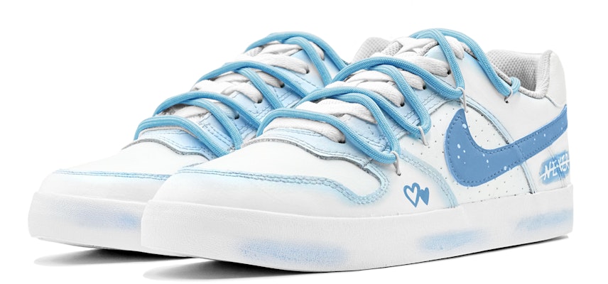 【客製化球鞋】Nike SB Delta Force VULC 塗鴉 低筒 板鞋 男女同款 藍白 Lookbook 【客製化球鞋】Nike SB Delta Force VULC 塗鴉 低筒 板鞋 男女同款 藍白