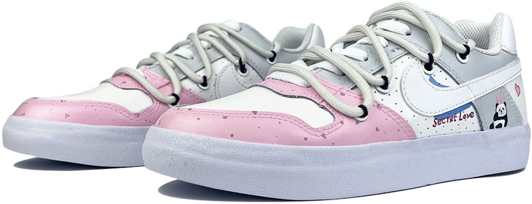 【定制球鞋】Nike SB Delta Force VULC 愛心熊貓 解構 低幫 滑板鞋 男女同款 白粉灰 Lookbook 【定制球鞋】Nike SB Delta Force VULC 愛心熊貓 解構 低幫 滑板鞋 男女同款 白粉灰