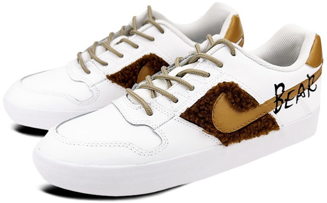 【定製球鞋】Nike SB Delta Force VULC 是在玩鞋 解構 毛絨秋冬 塗鴉 小熊 泰迪 低幫 板鞋 男女同款 卡其色 Lookbook 【定製球鞋】Nike SB Delta Force VULC 是在玩鞋 解構 毛絨秋冬 塗鴉 小熊 泰迪 低幫 板鞋 男女同款 卡其色