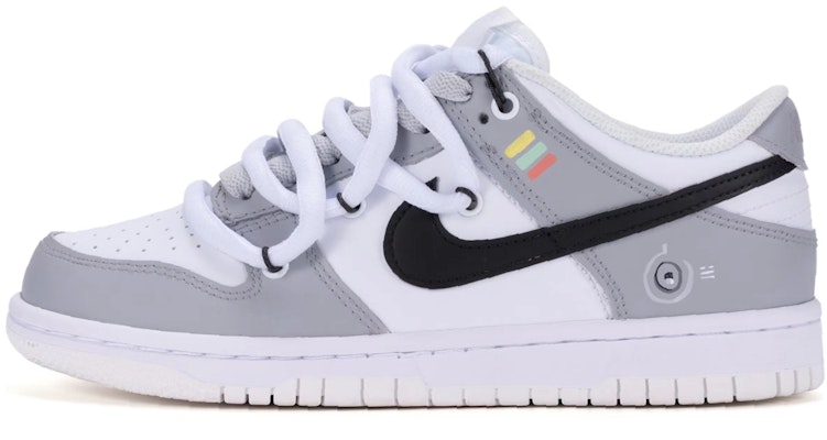 【定制球鞋】 Nike 解構 未來科技主題 手繪塗鴉 回到未來 低幫 板鞋 GS 灰白黑 Buy 【定制球鞋】 Nike 解構 未來科技主題 手繪塗鴉 回到未來 低幫 板鞋 GS 灰白黑