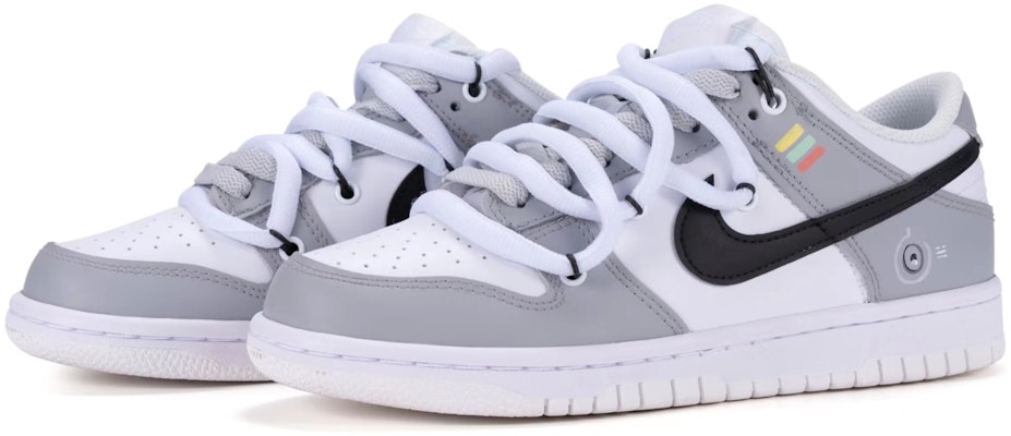 【定制球鞋】 Nike 解構 未來科技主題 手繪塗鴉 回到未來 低幫 板鞋 GS 灰白黑 Lookbook 【定制球鞋】 Nike 解構 未來科技主題 手繪塗鴉 回到未來 低幫 板鞋 GS 灰白黑