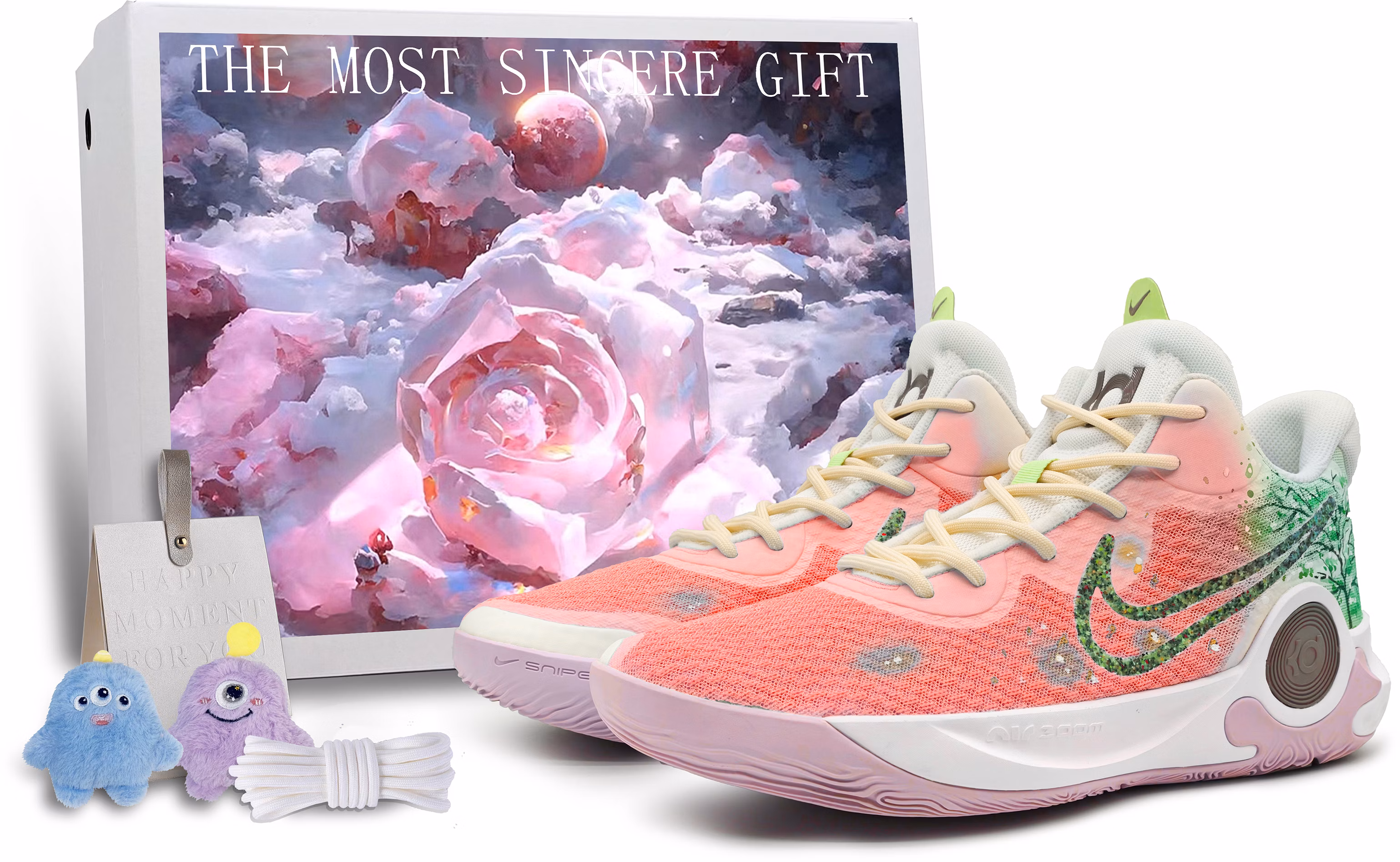 custom-shoes-nike-trey-5-cherry-blossom-pink-green-fade