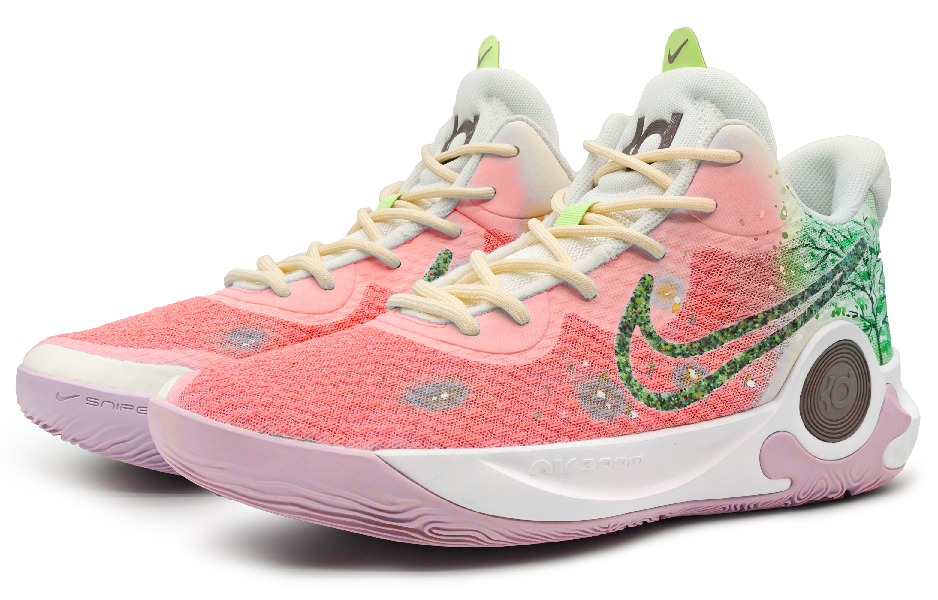 Shop [Sepatu Khusus] Nike Trey 5 IX EP 'Cherry Blossom Pink-Green Gradien' DJ6922-100(Team16-四季樱红粉绿)