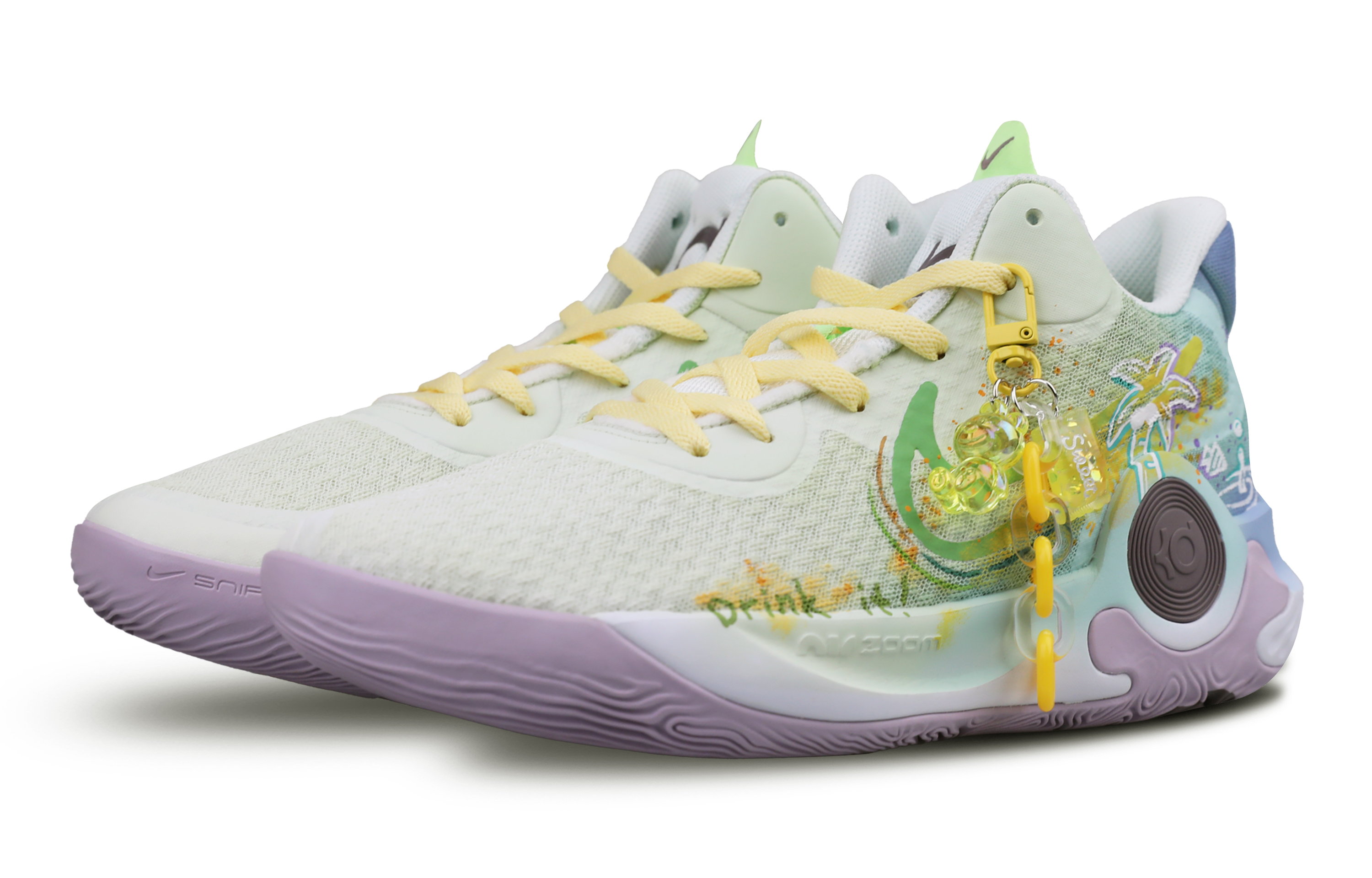 Shop 【客製化籃球鞋】Nike Trey 5 ix ep 薄荷蘇打 夏日 清新 霓虹漸變 特殊鞋盒 減震防滑透氣 中筒 復古籃球鞋 男款 黃綠藍