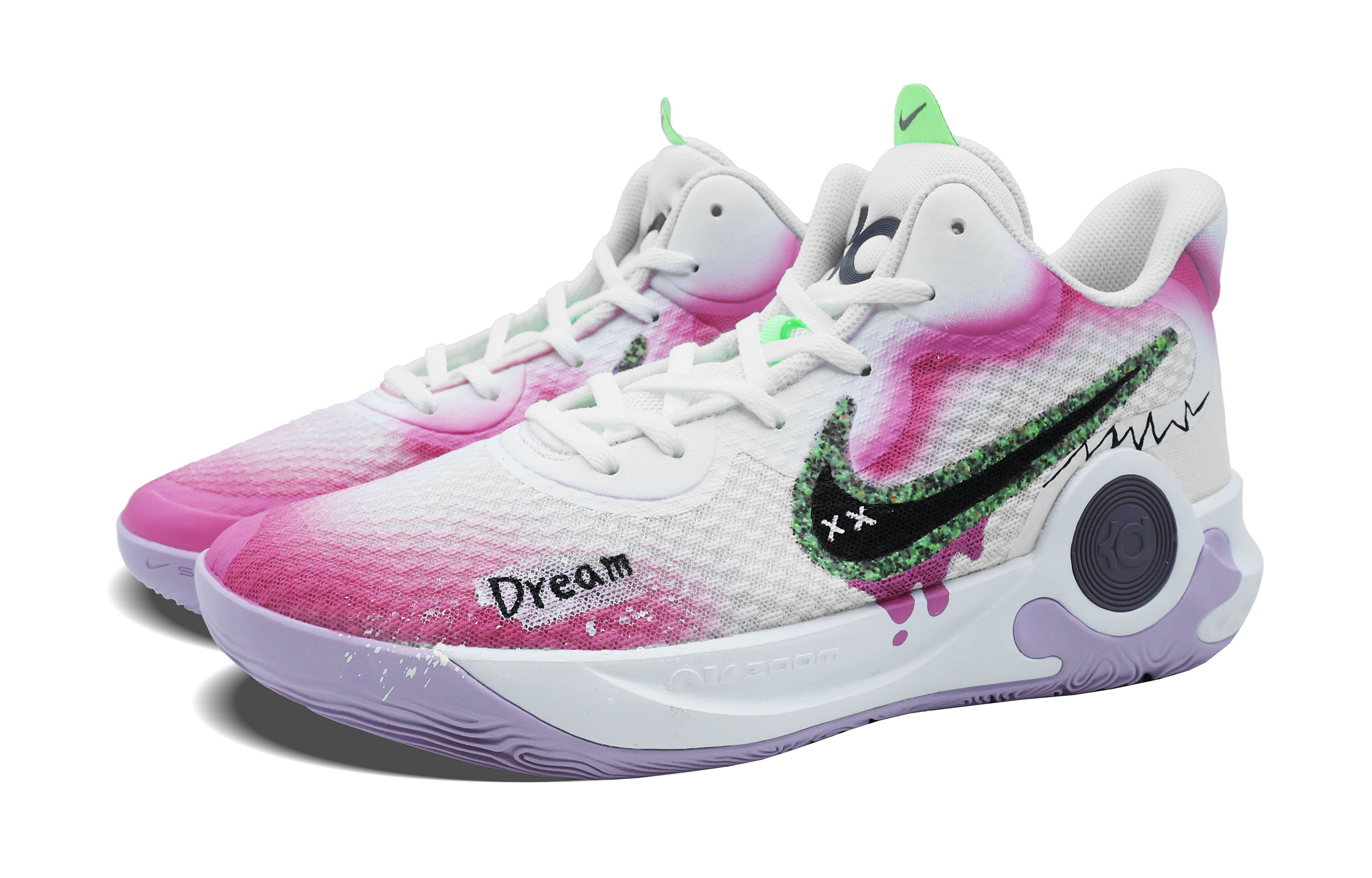 Shop [Sepatu Custom] Nike Trey 5 IX EP 'Putih Pink Ungu' DJ6922-100(Team92-男女同款Dream)