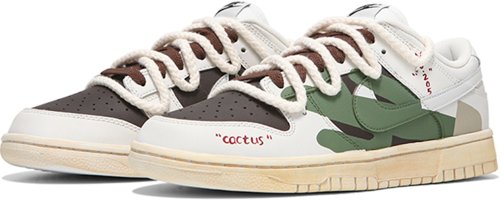 【定製球鞋】 Nike Dunk Low NO.205定製 NO.205定製 沙漠仙人掌 TS 復古 解構綁帶 低幫 板鞋 男款 米綠棕 Lookbook 【定製球鞋】 Nike Dunk Low NO.205定製 NO.205定製 沙漠仙人掌 TS 復古 解構綁帶 低幫 板鞋 男款 米綠棕