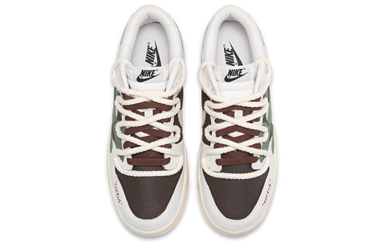 Shop 【定製球鞋】 Nike Dunk Low NO.205定製 NO.205定製 沙漠仙人掌 TS 復古 解構綁帶 低幫 板鞋 男款 米綠棕