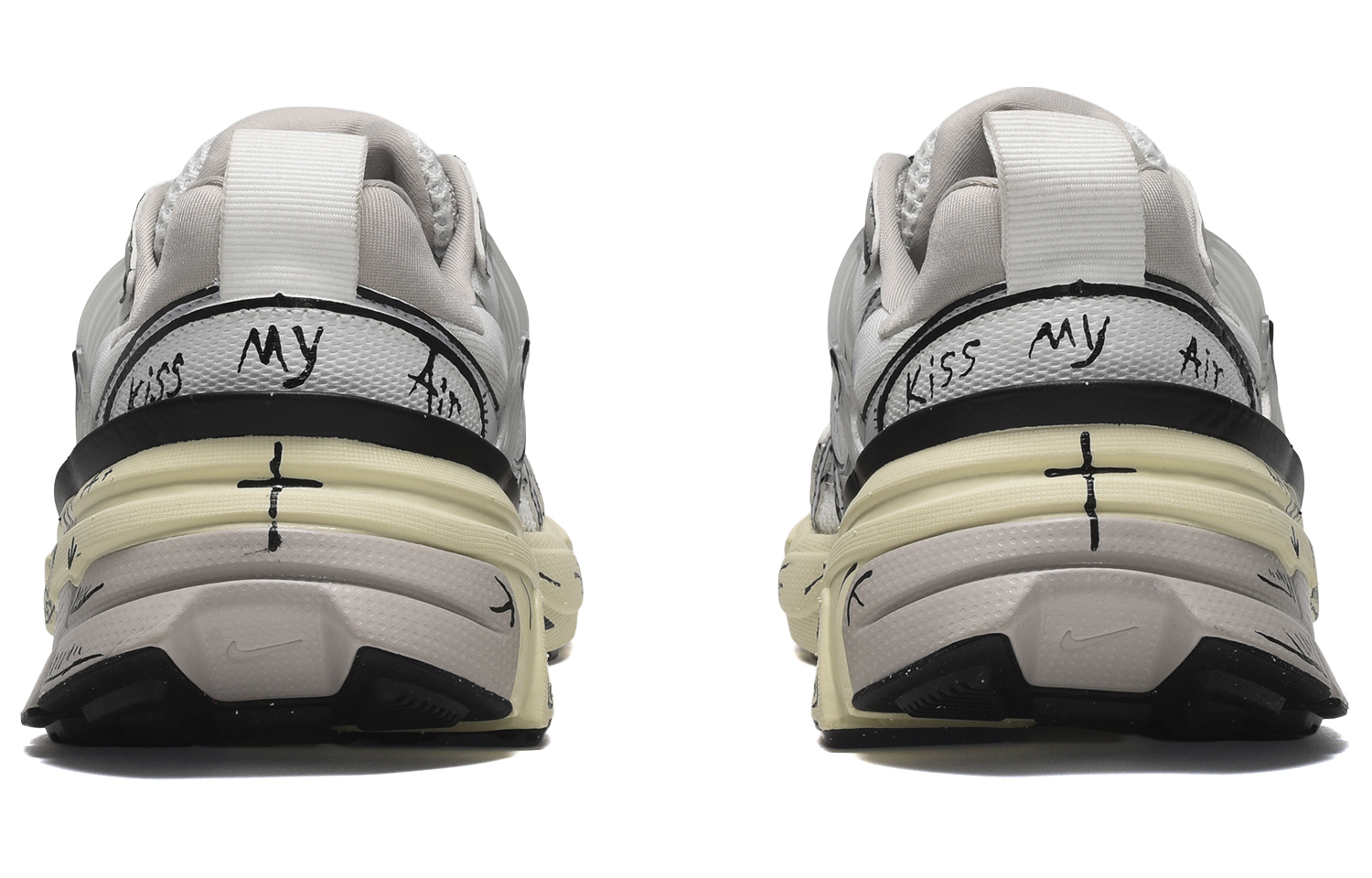 Purchase [Kasut Custom] Nike V2K Run 'Anime Smile Hitam-Perak' HJ4497-100(TeamE-男款二次元笑脸黑银)