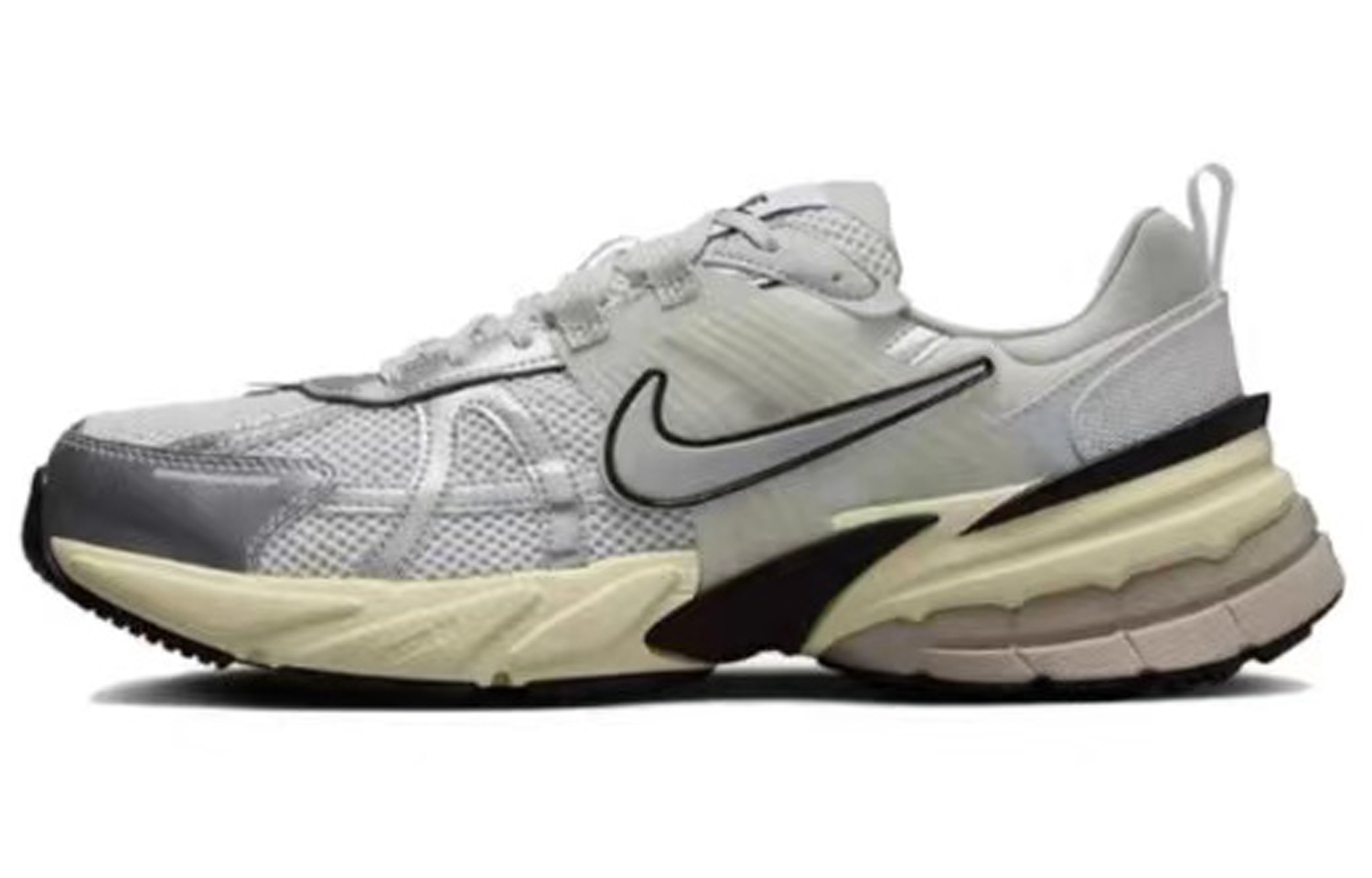 Cheap [Kasut Custom] Nike V2K Run 'Anime Smile Hitam-Perak' HJ4497-100(TeamE-男款二次元笑脸黑银)