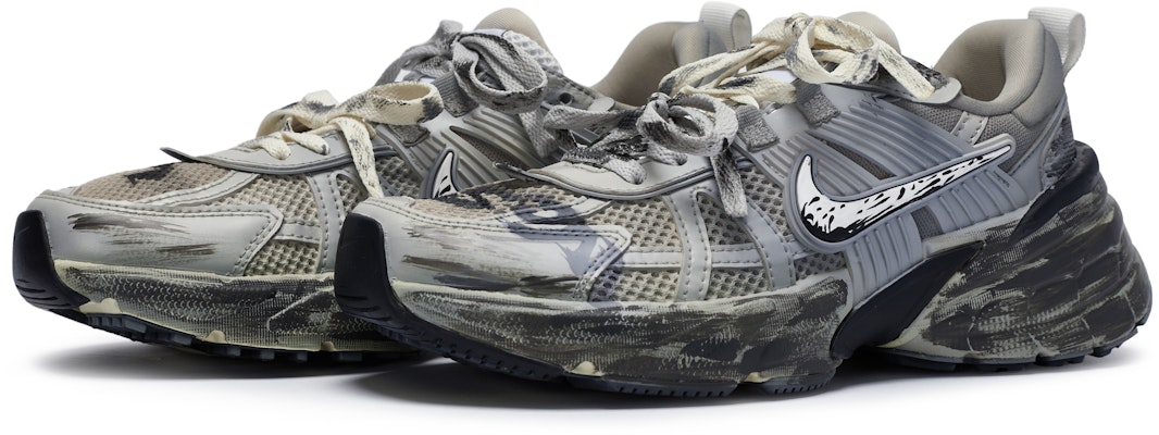 【定製球鞋】Nike V2K Run 811製造 荒蕪痕跡 特殊鞋盒 廢土風 戶外防滑 低筒跑步鞋 男女同款 藍灰黃 Shop 【定製球鞋】Nike V2K Run 811製造 荒蕪痕跡 特殊鞋盒 廢土風 戶外防滑 低筒跑步鞋 男女同款 藍灰黃