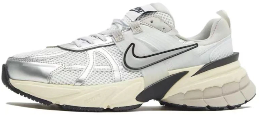 【自訂球鞋】Nike V2K Run 告白 百搭舒適 網布織物減震防滑 低筒跑步鞋 男女同款 銀白 Sizing 【自訂球鞋】Nike V2K Run 告白 百搭舒適 網布織物減震防滑 低筒跑步鞋 男女同款 銀白