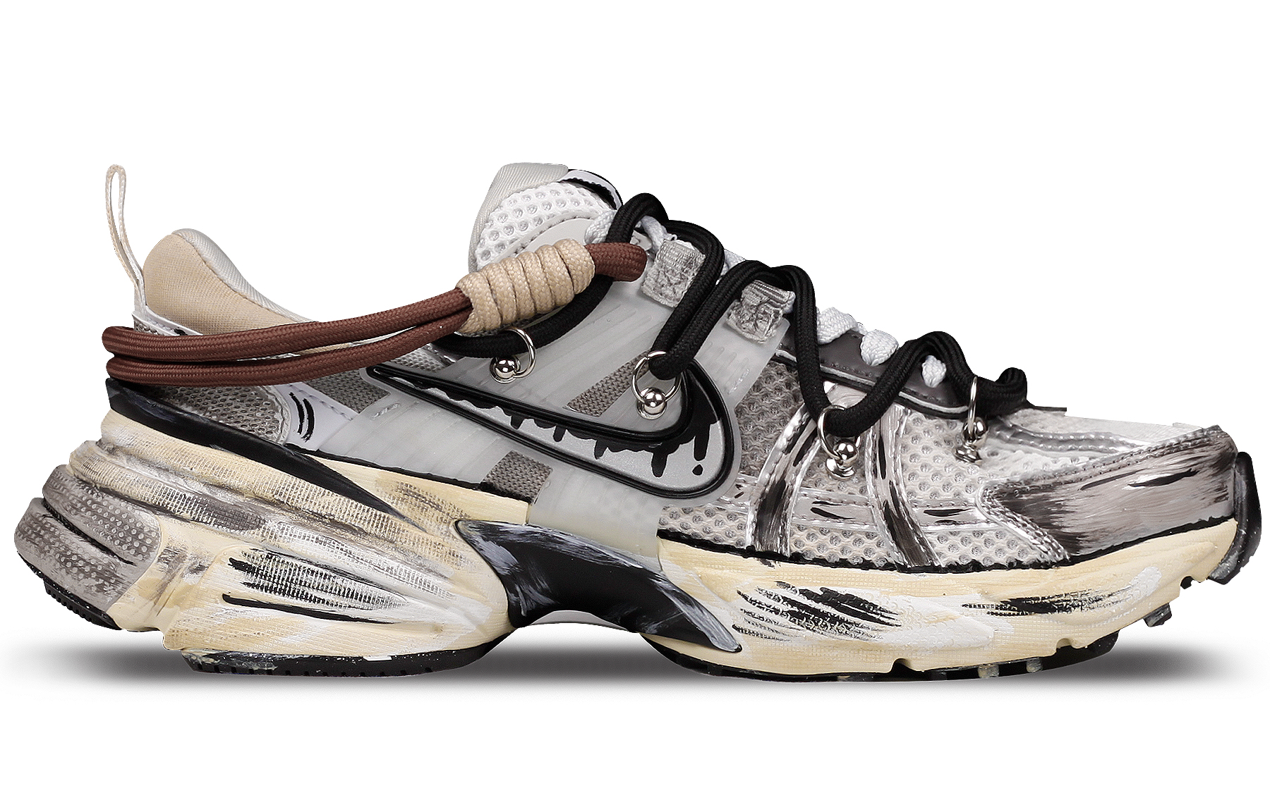 Lookbook [Zapatillas Personalizadas] Nike V2K Run 'Blanco Summit Plata Metalizada' FD0736-100(Team41-老爹鞋)