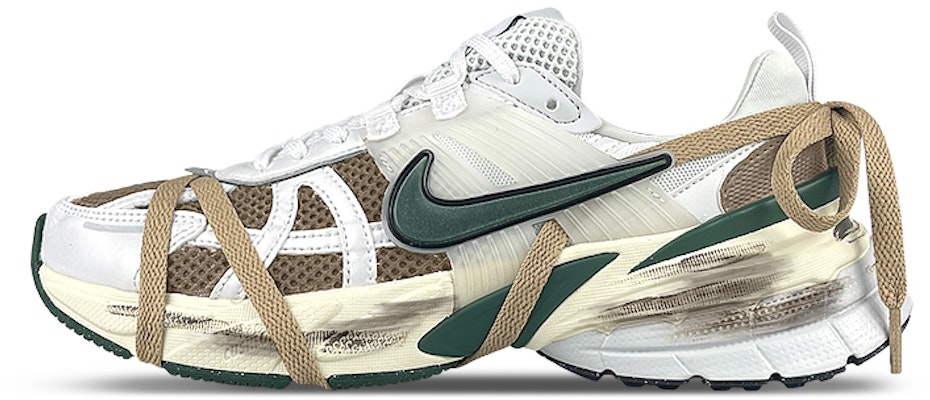 【定製球鞋】 Nike V2K Run Runtekk 美式學院 復古做舊 廢土機能 不規則繫帶 出逃日記 禮盒 低筒跑步鞋 男女同款 白棕綠 Order 【定製球鞋】 Nike V2K Run Runtekk 美式學院 復古做舊 廢土機能 不規則繫帶 出逃日記 禮盒 低筒跑步鞋 男女同款 白棕綠
