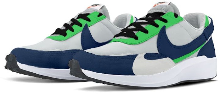 【客製化球鞋】Nike Waffle Debut 雙勾 低筒 經典運動休閒鞋 男款 藏青綠 Lookbook 【客製化球鞋】Nike Waffle Debut 雙勾 低筒 經典運動休閒鞋 男款 藏青綠