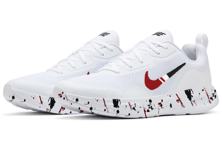 Lookbook ナイキ ウェアオールデイ「ホワイト・レッド・ブラック グラフィティ」カスタムシューズ CJ1682-101(Team56-流体泼墨)