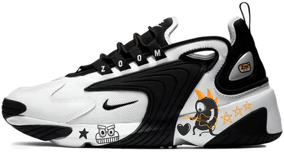 custom-shoes-nike-zoom-2-k-black-white