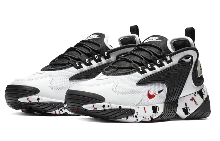 Lookbook 【訂製球鞋】 Nike Zoom 2K 流體潑墨 潮流塗鴉 百搭出行 復古耐磨 黑白熊貓 低筒 跑步鞋 男女同款 白紅黑