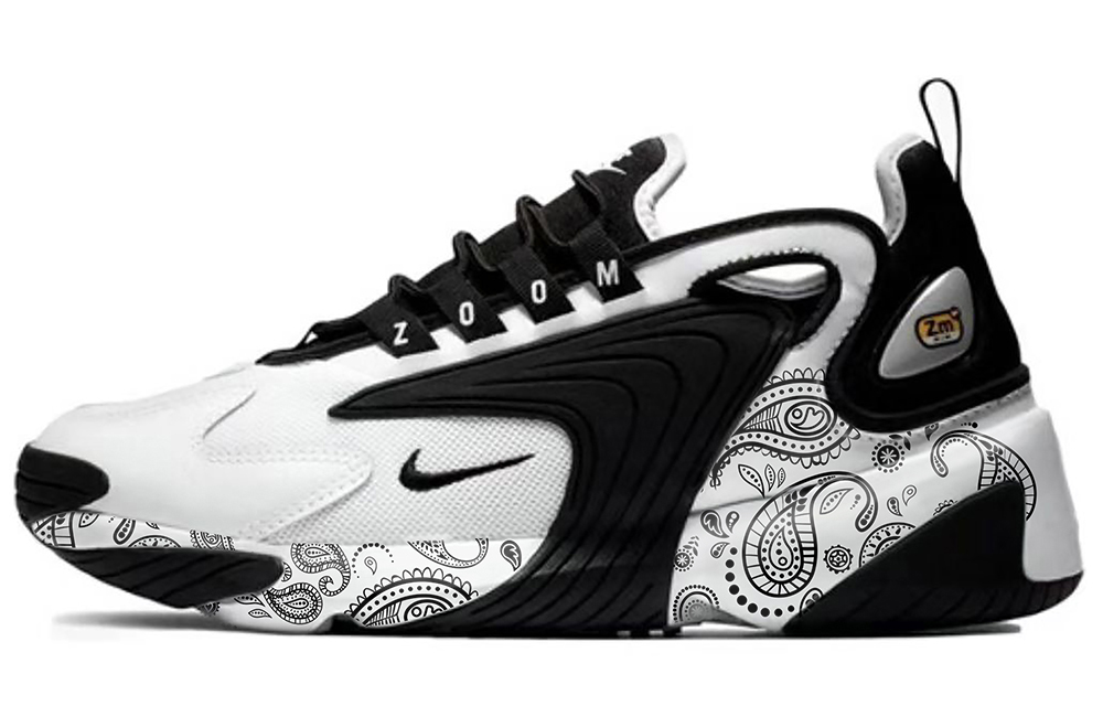 Buy 【定制球鞋】 Nike Zoom 2K 腰果花 厚底 低筒 跑步鞋 男女同款 黑白色