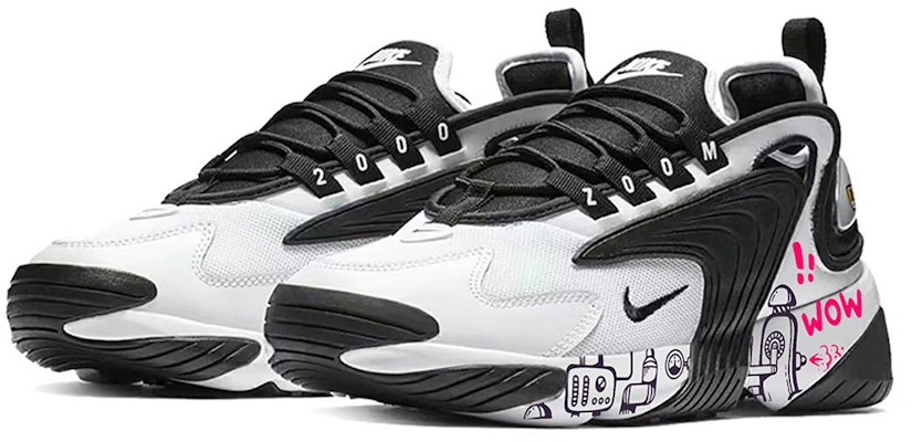 【客製化球鞋】Nike Zoom 2K 漫畫機械蒸汽 厚底 防滑耐磨 低筒 慢跑鞋 男女同款 黑白 Lookbook 【客製化球鞋】Nike Zoom 2K 漫畫機械蒸汽 厚底 防滑耐磨 低筒 慢跑鞋 男女同款 黑白