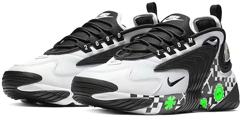 【定制球鞋】Nike Zoom 2K 漸變笑臉 厚底 防滑耐磨 低幫 跑步鞋 男女同款 黑白色 Lookbook 【定制球鞋】Nike Zoom 2K 漸變笑臉 厚底 防滑耐磨 低幫 跑步鞋 男女同款 黑白色