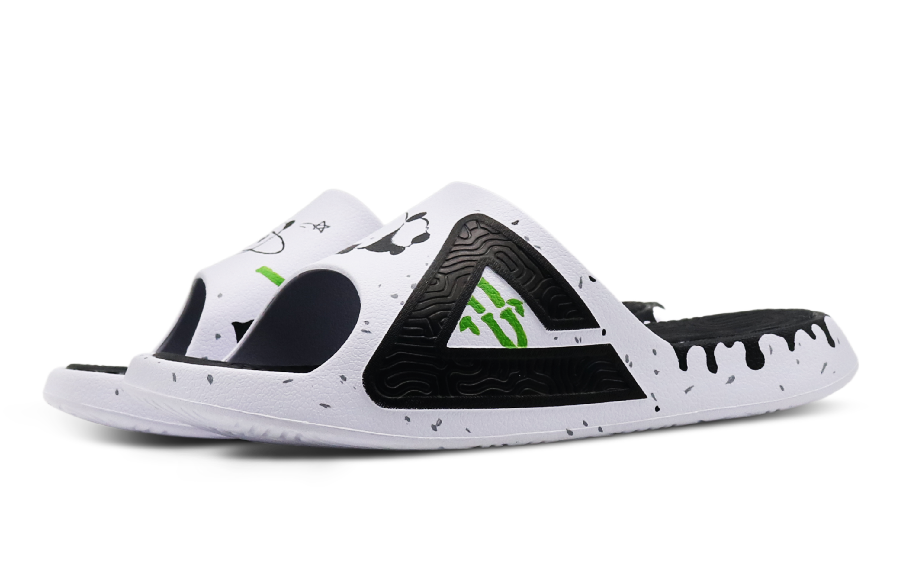 Lookbook [Zapatos Personalizados] Peak Tai Chi Slide 'Fiesta Panda Blanco-Negro' E92037L白黑(Team8-男款熊猫派对白黑)