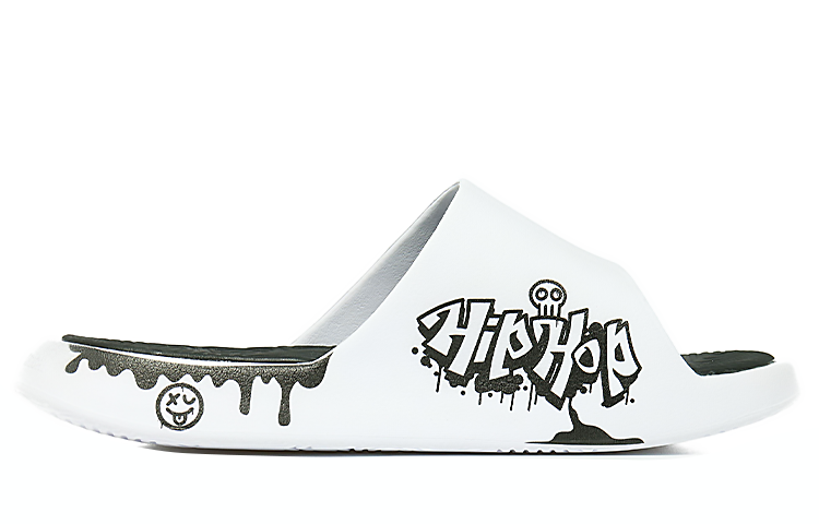 [Custom Shoes] Peak Tai Chi Slide 'Street Graffiti Melting Season White Black' 圖 2