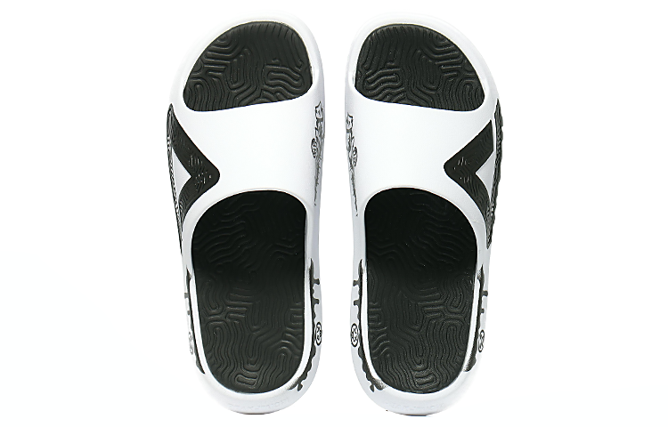 [Custom Shoes] Peak Tai Chi Slide 'Street Graffiti Melting Season White Black' 圖 4