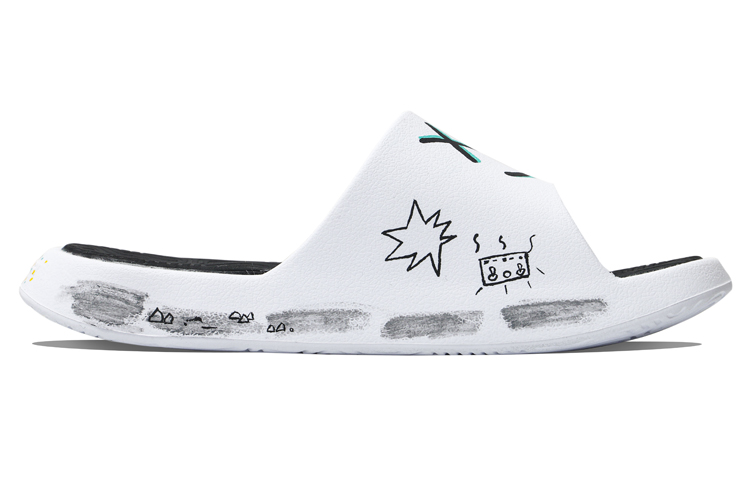 [Custom Shoes] Peak Tai Chi Slide 'White-Pink Graffiti' 圖 2