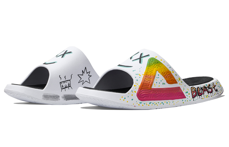 [Custom Shoes] Peak Tai Chi Slide 'White-Pink Graffiti' 圖 3