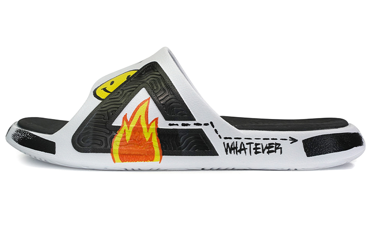 [Custom Shoes] Peak Tai Chi Slides 'Flame Graffiti'