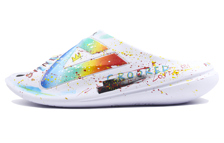 Buy [Kasut Custom] Peak Tai Chi Slides 'Gradasi Pelangi Musim Panas' ET31797L大白黑色（TeamJ-夏日彩虹涂鸦）