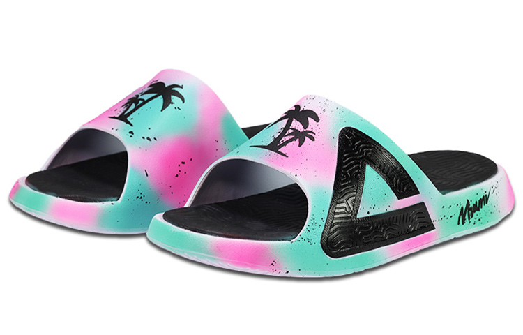 [Custom Shoes] Peak Taichi 'South Beach Coconut Trees Gradient Pink and Green Slides' 圖 3