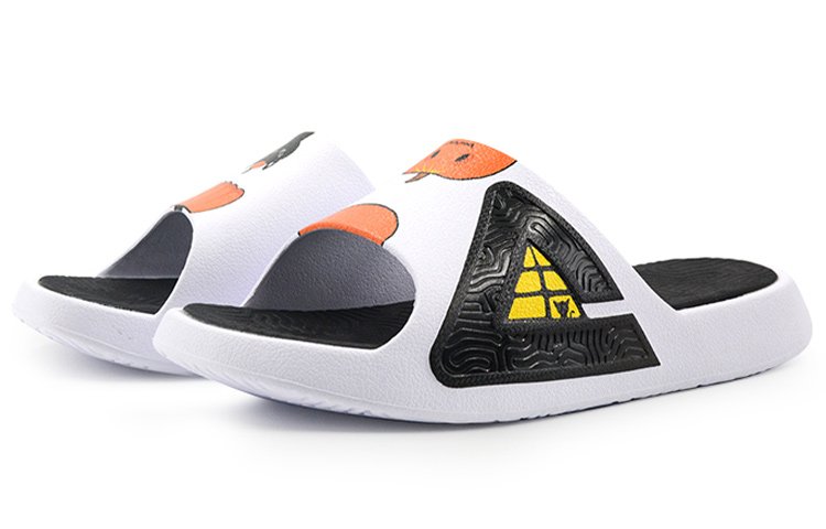 [Custom Shoes] Peak TaiChi Slide 'Black Cat Orange Pumpkin Graffiti' 圖 3