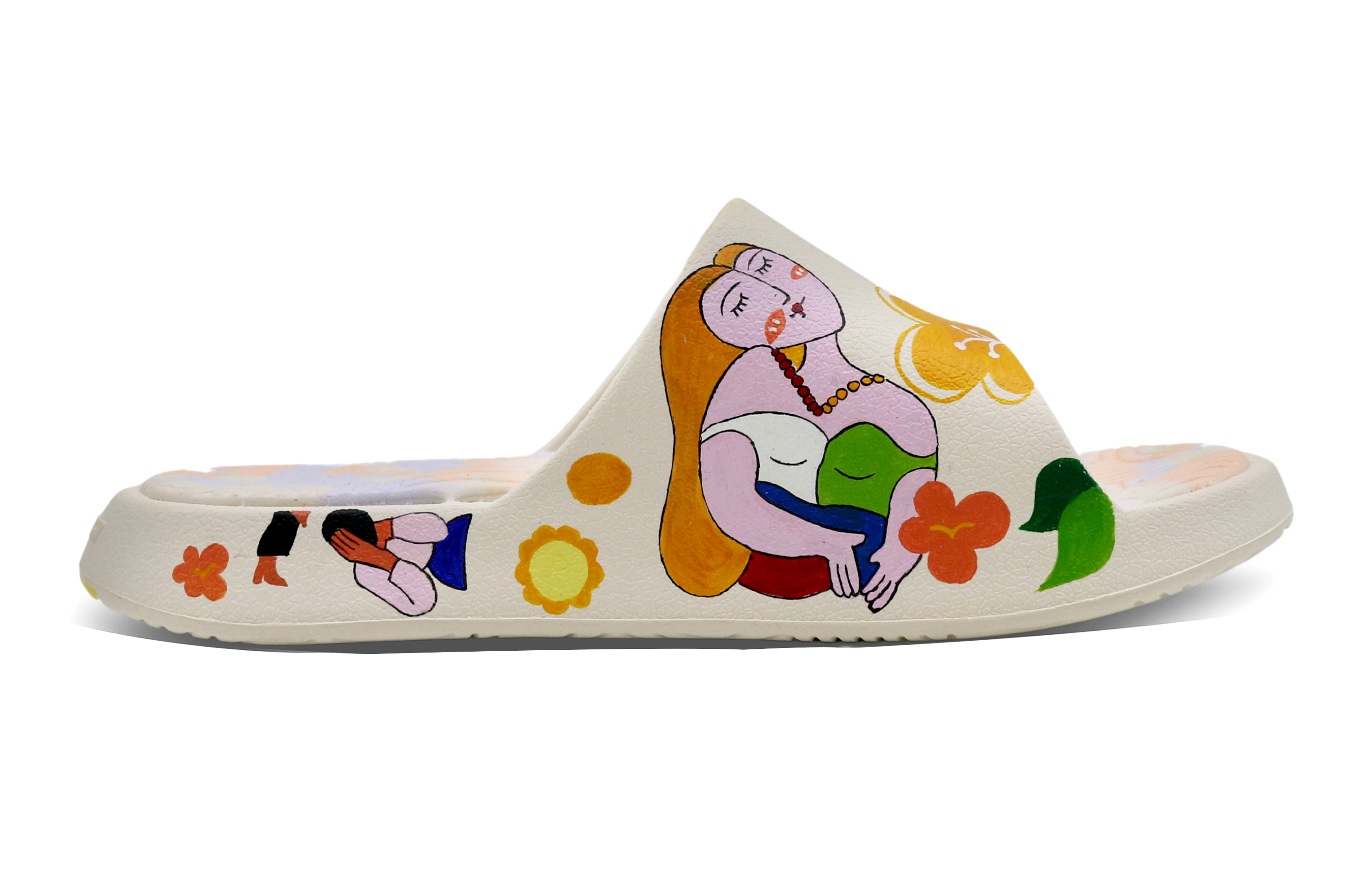 [Custom Shoes] Peak Taichi Slide 'Dream Lover Oil Painting - White Pink' 圖 2
