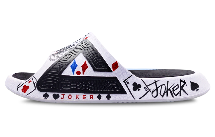 Buy 【訂製球鞋】 匹可 态極 涼拖 Joker派對 撲克牌 王炸 塗鴉 黑桃A 趣味 暗黑風格  運動拖鞋 男款 黑白