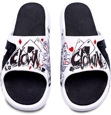 【訂製球鞋】 匹可 态極 涼拖 Joker派對 撲克牌 王炸 塗鴉 黑桃A 趣味 暗黑風格 運動拖鞋 男款 黑白 Shop 【訂製球鞋】 匹可 态極 涼拖 Joker派對 撲克牌 王炸 塗鴉 黑桃A 趣味 暗黑風格 運動拖鞋 男款 黑白