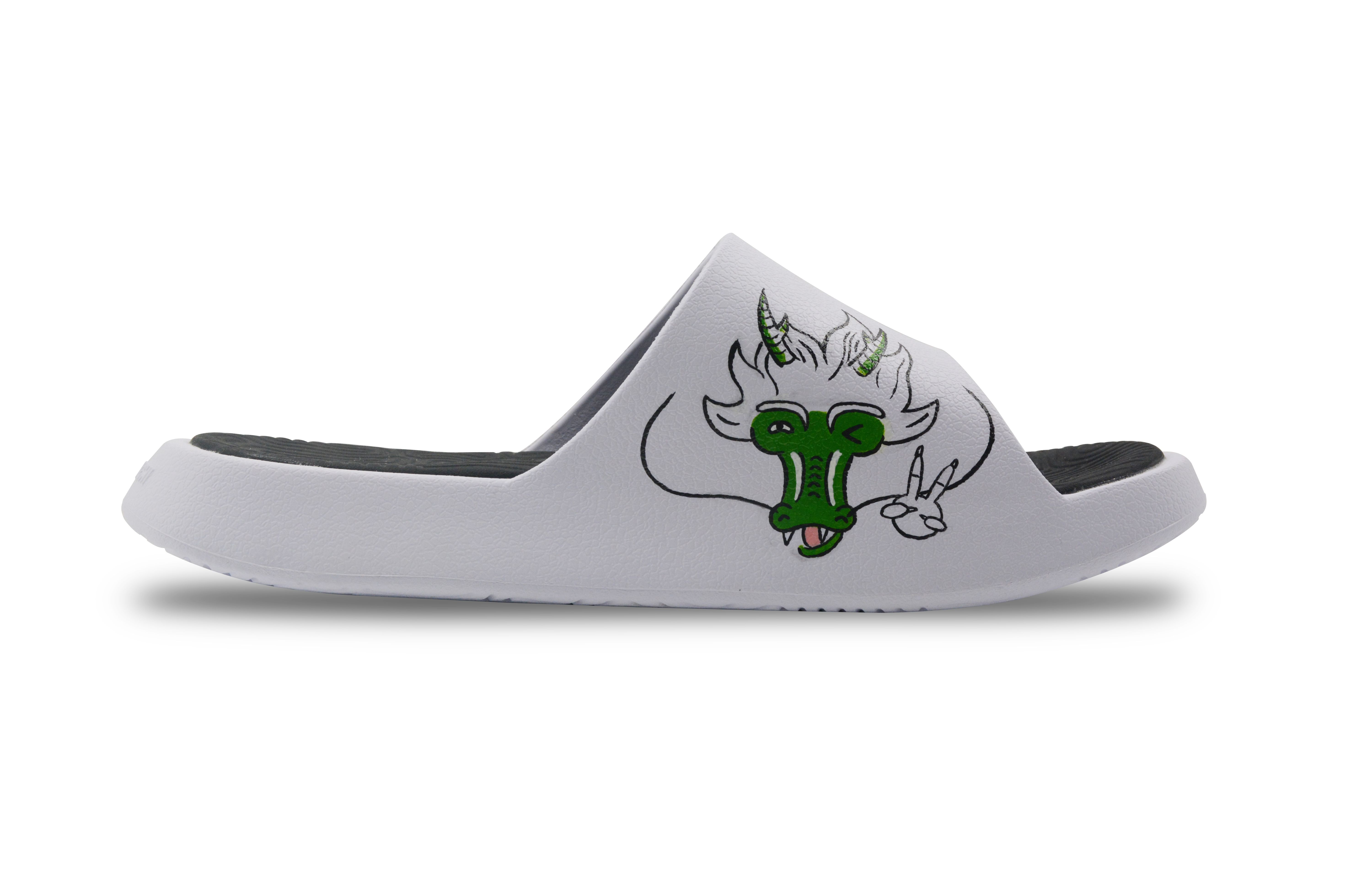 [Custom Shoes] Peak TaiChi Slide 'White-Black Graffiti Dragon' 圖 2